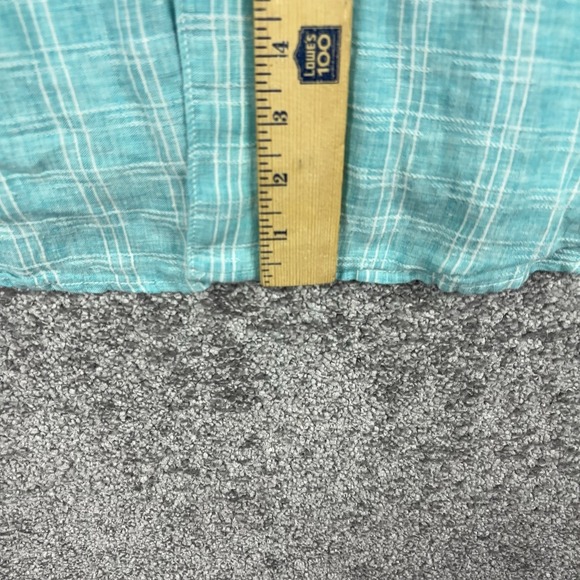 Tommy Bahama Linen Shirt Men's XXL Blue Button Up Beach Hawaiian Plaid Casual - Picture 7 of 8